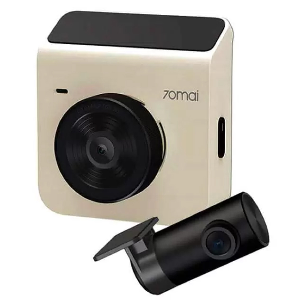 Автомобильный видеорегистратор 70MAi Dash Cam A400 + задняя камера, слоновая кость